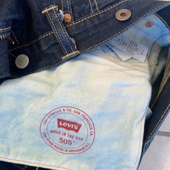 White Oak Cone Mills Levi’s 505 selvedge indigo denim jeans USA 34x34 2004 - Picture 8 of 9